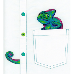 Набор для вышивания на одежде “Любопытный хамелеон” “МП Студия”