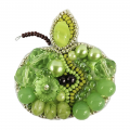 Набор для вышивания бисером Брошь "Зелёное яблоко" "Crystal Art"