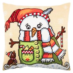 Набор для вышивания Подушка “Снеговик” 40х40см “ЧАРIВНИЦЯ”