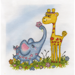 Набор для вышивания "Жираф и слоник" "Кларт"
